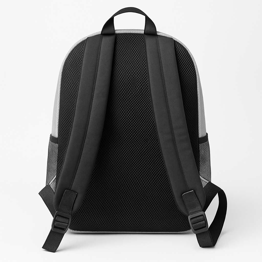 Grey Shark Mouth Laptop Backpack- Padded Mesh Back,Fits 15.6" Laptop,Stylish School & Travel Bag" - BAGGY 1